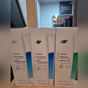 3 Dove Crème Serum Skincare - Hyaluronic + Hydration & Prebiotic + Protection